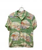 Sun Surfサンサーフ）の古着「WIND AND SEA 開襟シャツ」｜グリーン