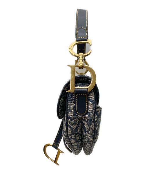 Christian Dior（クリスチャン ディオール）Christian Dior (クリスチャン ディオール) トロッター サドルバッグ グレー×ネイビーの古着・服飾アイテム