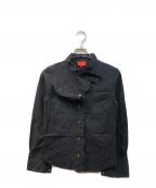 Vivienne Westwood RED LABELヴィヴィアンウエストウッドレッドレーベル）の古着「レースコンビ変形シャツ」｜ブラック