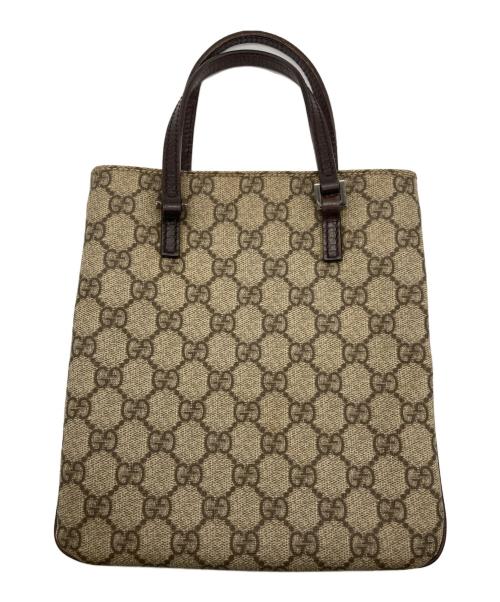 GUCCI（グッチ）GUCCI (グッチ) GGスプリーム ミニハンドバッグ ブラウンの古着・服飾アイテム