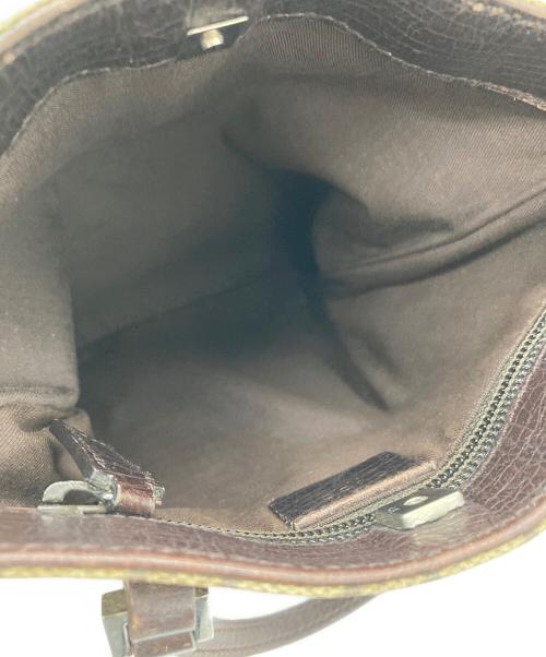 GUCCI（グッチ）GUCCI (グッチ) GGスプリーム ミニハンドバッグ ブラウンの古着・服飾アイテム