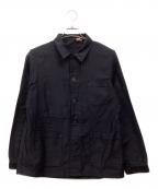 YVES PASSANTイヴ・パッサン）の古着「ブラックモールスキンワークジャケット」｜ブラック