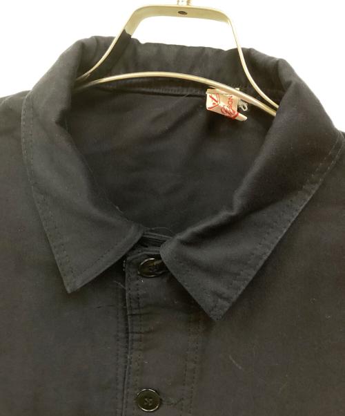 YVES PASSANT（イヴ・パッサン）YVES PASSANT (イヴ・パッサン) ブラックモールスキンワークジャケット ブラック サイズ:SIZE 48の古着・服飾アイテム