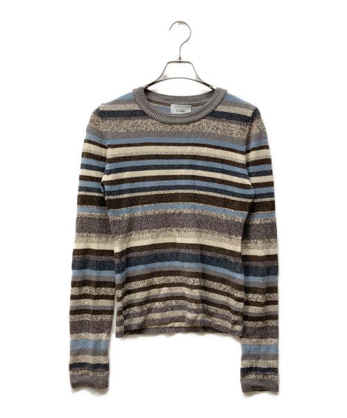 CLANE（クラネ）CLANE (クラネ) MOLE MIX BORDER KNIT TOPS グレー サイズ:size1の古着・服飾アイテム