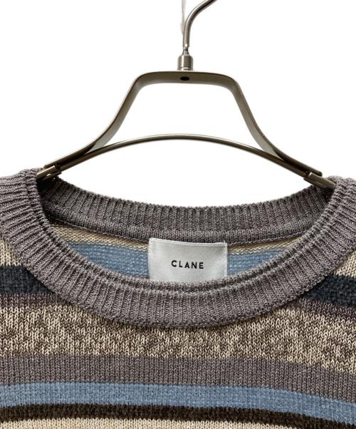 CLANE（クラネ）CLANE (クラネ) MOLE MIX BORDER KNIT TOPS グレー サイズ:size1の古着・服飾アイテム