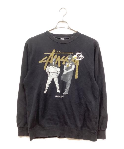 stussy（ステューシー）stussy (ステューシー) プリントスウェット ブラック サイズ:Ⅼの古着・服飾アイテム