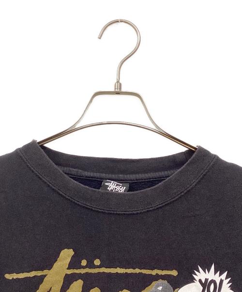 stussy（ステューシー）stussy (ステューシー) プリントスウェット ブラック サイズ:Ⅼの古着・服飾アイテム