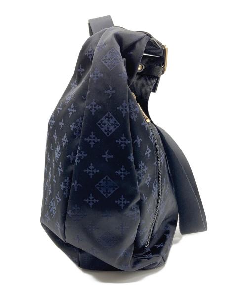 russet（ラシット）russet (ラシット) ラウンドビッグショルダーバッグ ブラック×ネイビーの古着・服飾アイテム