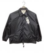 CUNEキューン）の古着「ナイロンコーチジャケット 飛んでる」｜ブラック