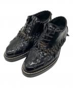 LOUIS VUITTONルイ ヴィトン）の古着「編み込みエナメルシューズ」｜ブラック