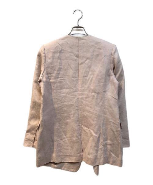 ebure（エブール）EBURE (エブール) リネンノーカラーテーラードジャケット ピンク サイズ:38の古着・服飾アイテム