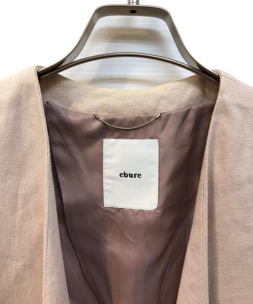 ebure（エブール）EBURE (エブール) リネンノーカラーテーラードジャケット ピンク サイズ:38の古着・服飾アイテム