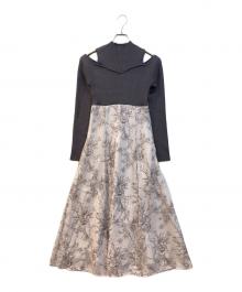 MERCURY DUO（マーキュリーデュオ）の古着「ニットドッキングトワルトジュイワンピース」｜ホワイト