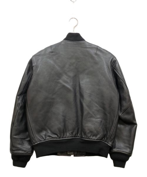 ALPHA（アルファ）ALPHA (アルファ) オールレザーMA-1ジャケット ブラック サイズ:Mの古着・服飾アイテム