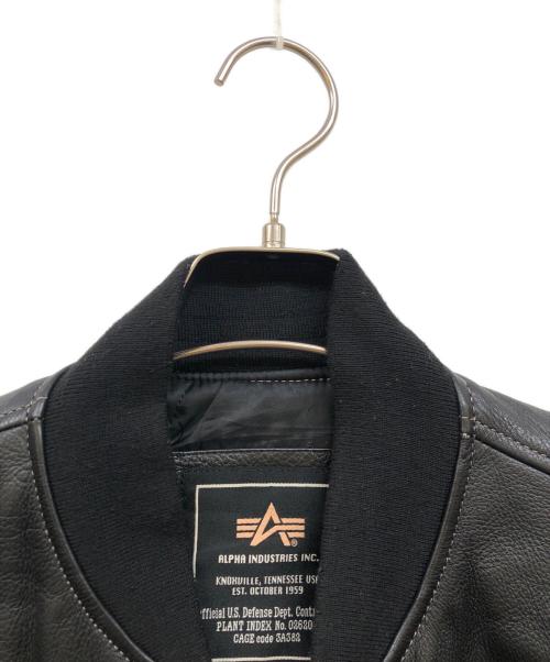 ALPHA（アルファ）ALPHA (アルファ) オールレザーMA-1ジャケット ブラック サイズ:Mの古着・服飾アイテム