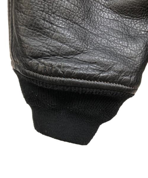 ALPHA（アルファ）ALPHA (アルファ) オールレザーMA-1ジャケット ブラック サイズ:Mの古着・服飾アイテム