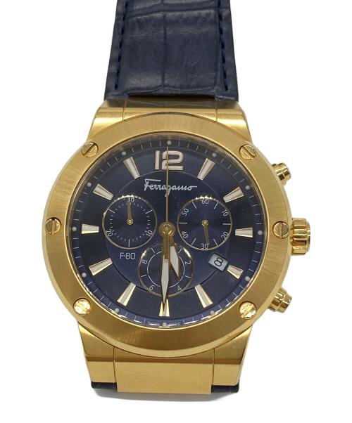 Salvatore Ferragamo（サルヴァトーレ フェラガモ）Salvatore Ferragamo (サルヴァトーレ フェラガモ) F-80 クロノグラフ ネイビーの古着・服飾アイテム