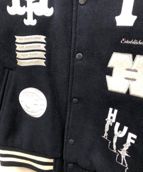 HUF（ハフ）HUF (ハフ) 20 Year Classic H Varsity JKT ネイビー サイズ:Ｓの古着・服飾アイテム