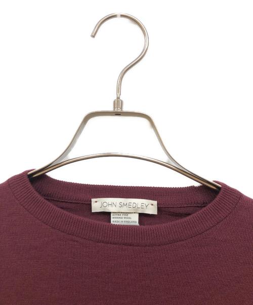 JOHN SMEDLEY（ジョンスメドレー）JOHN SMEDLEY (ジョンスメドレー) EXTRA MERINO FINE WOOL クルーネックニット レッド サイズ:Ｓの古着・服飾アイテム