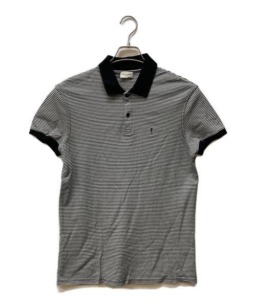 Saint Laurent Paris（サンローランパリ）Saint Laurent Paris (サンローランパリ) YSL刺繍ポロシャツ グレー サイズ:Mの古着・服飾アイテム