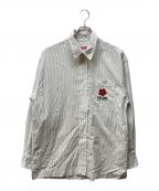KENZOケンゾー）の古着「23SS BOKE FLOWER STRIPED OVERSIZED SHIRT」｜ホワイト