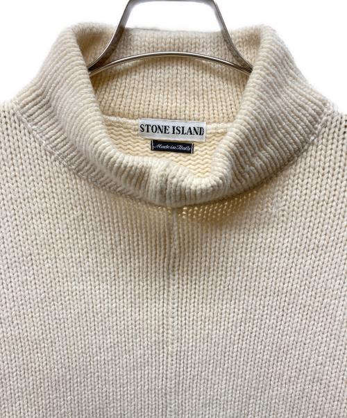 STONE ISLAND（ストーンアイランド）STONE ISLAND (ストーンアイランド) 95AW アーカイブモックネックニット ホワイト サイズ:記載なしの古着・服飾アイテム
