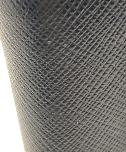 PRADA（プラダ）PRADA (プラダ) サフィアーノ コンパクトウォレット ブラック×ゴールドの古着・服飾アイテム