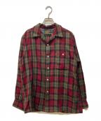 PENDLETONペンドルトン）の古着「ヴィンテージ開襟チェックシャツ」｜レッド×オリーブ