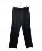 COMME des GARCONS HOMME PLUSコムデギャルソンオムプリュス）の古着「レザー側章ウールパンツ」｜ブラック