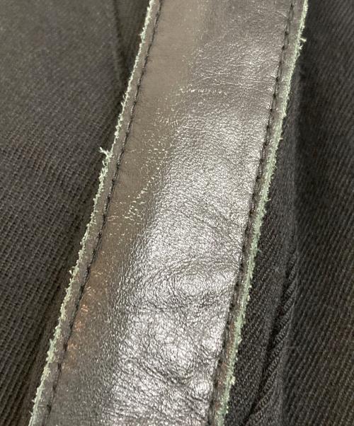 COMME des GARCONS HOMME PLUS（コムデギャルソンオムプリュス）COMME des GARCONS HOMME PLUS (コムデギャルソンオムプリュス) レザー側章ウールパンツ ブラック サイズ:Sの古着・服飾アイテム