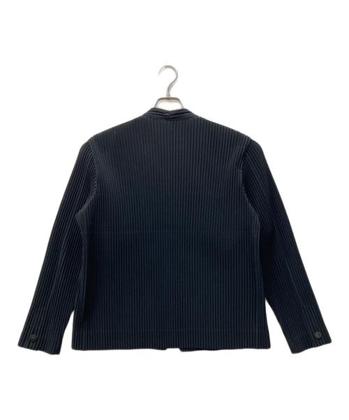 HOMME PLISSE ISSEY MIYAKE（オム プリッセ イッセイ ミヤケ）HOMME PLISSE ISSEY MIYAKE (オムプリッセ イッセイ ミヤケ) ノーカラージャケット ブラック サイズ:2の古着・服飾アイテム