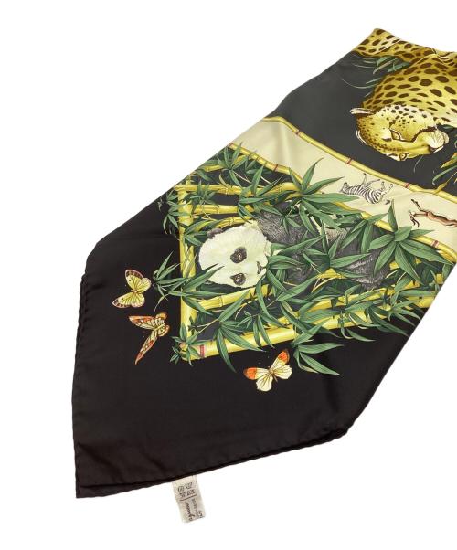 Salvatore Ferragamo（サルヴァトーレ フェラガモ）Salvatore Ferragamo (サルヴァトーレ フェラガモ) シルクスカーフ ブラックの古着・服飾アイテム