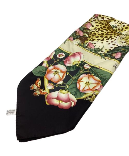 Salvatore Ferragamo（サルヴァトーレ フェラガモ）Salvatore Ferragamo (サルヴァトーレ フェラガモ) シルクスカーフ ブラックの古着・服飾アイテム