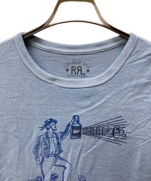 RRL（ダブルアールエル）RRL (ダブルアールエル) 24SS グラフィックロゴプリントTシャツ ブルー サイズ:Mの古着・服飾アイテム