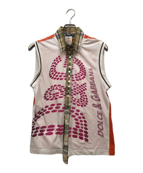 D&G（ディーアンドジー）D&G (ディーアンドジー) ノースリーブシャツ ホワイト サイズ:36の古着・服飾アイテム