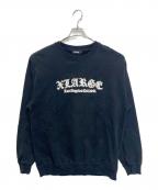 X-LARGEエクストララージ）の古着「OLD ENGLISH LOGO CREWNECK SWEATSHIRT」｜ブラック