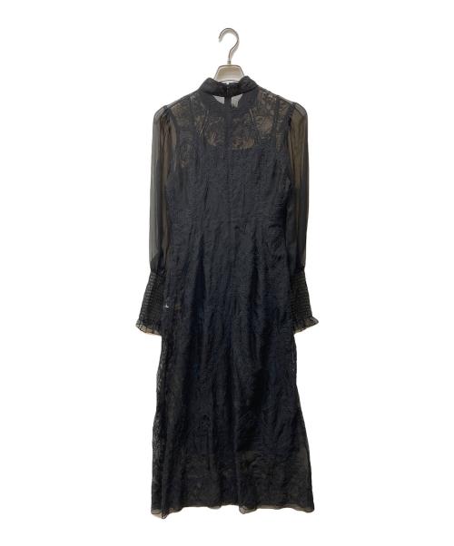 JILL STUART（ジルスチュアート）JILL STUART (ジルスチュアート) シフォンエンブロイダリードレス ブラック サイズ:4の古着・服飾アイテム