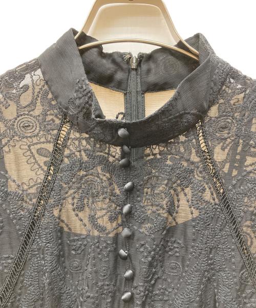 JILL STUART（ジルスチュアート）JILL STUART (ジルスチュアート) シフォンエンブロイダリードレス ブラック サイズ:4の古着・服飾アイテム