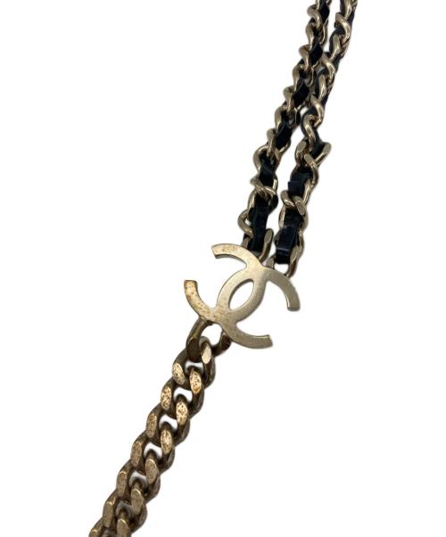 CHANEL（シャネル）CHANEL (シャネル) ココマークチェーンベルト ブラック×ゴールドの古着・服飾アイテム