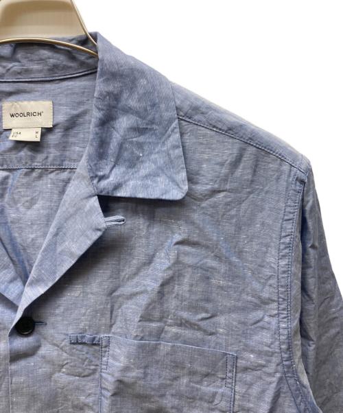 WOOLRICH（ウールリッチ）WOOLRICH (ウールリッチ) COTTON LINEN JACKET ブルー サイズ:Mの古着・服飾アイテム