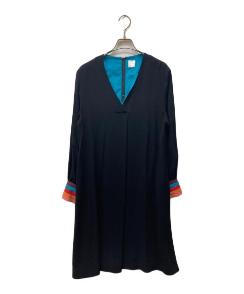 PAUL SMITH（ポールスミス）Paul Smith (ポールスミス) ストリプリブワンピース ブラック サイズ:44Lの古着・服飾アイテム