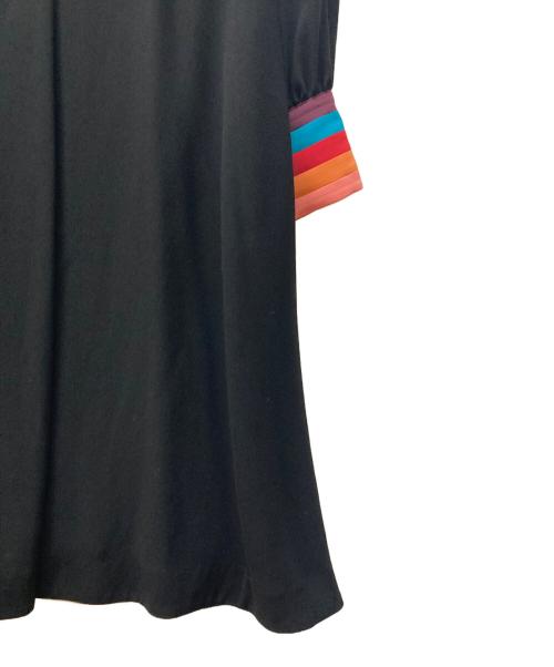 PAUL SMITH（ポールスミス）Paul Smith (ポールスミス) ストリプリブワンピース ブラック サイズ:44Lの古着・服飾アイテム