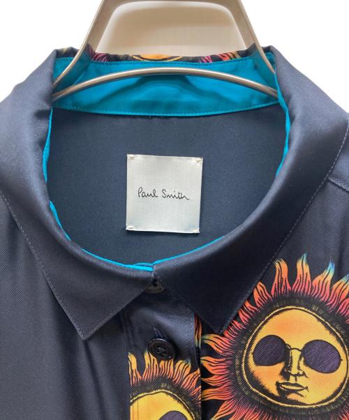 PAUL SMITH（ポールスミス）Paul Smith (ポールスミス) 太陽柄シャツワンピース ブラック×グリーン サイズ:44Lの古着・服飾アイテム