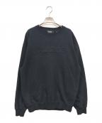 X-LARGEエクストララージ）の古着「EMBOSSED STANDARD LOGO CREWNECK SWEATSHIRT」｜ブラック