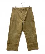 Hirsch weisハーシュワイス）の古着「黒刺繍タグ ダックパンツ」｜ベージュ