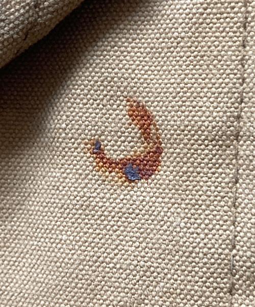 Hirsch weis（ハーシュワイス）hirsch weis (ハーシュワイス) 黒刺繍タグ ダックパンツ ベージュ サイズ:記載なしの古着・服飾アイテム