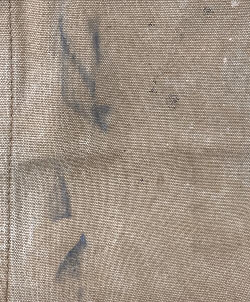 Hirsch weis（ハーシュワイス）hirsch weis (ハーシュワイス) 黒刺繍タグ ダックパンツ ベージュ サイズ:記載なしの古着・服飾アイテム