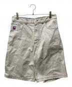 POLARポーラー）の古着「BIG BOY デニムハーフパンツ」｜ホワイト