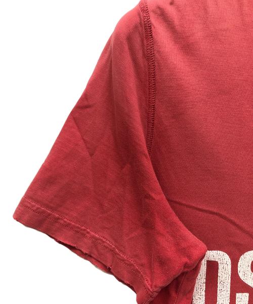 DSQUARED2（ディースクエアード）DSQUARED2 (ディースクエアード) ダメージ加工ロゴプリントTシャツ ピンク サイズ:Mの古着・服飾アイテム