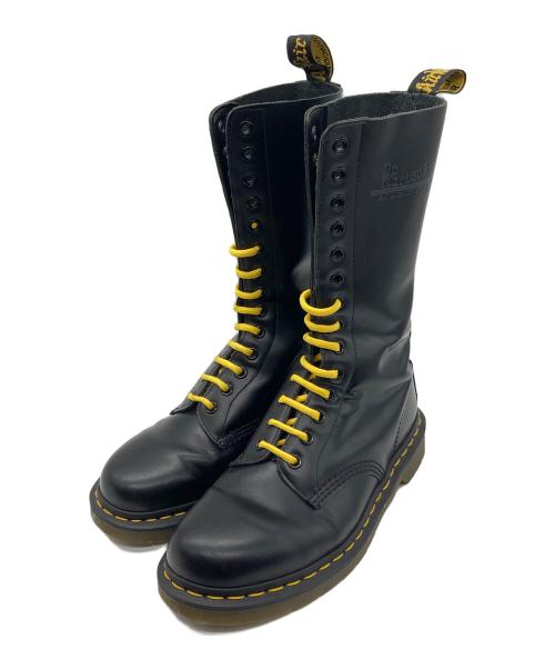 Dr.Martens（ドクターマーチン）Dr.Martens (ドクターマーチン) 10ホールブーツ ブラック×イエロー サイズ:39の古着・服飾アイテム